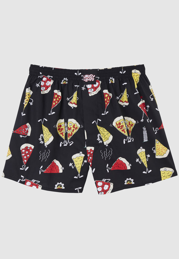lousy livin underwear BOXERSHORTS PIZZA Black