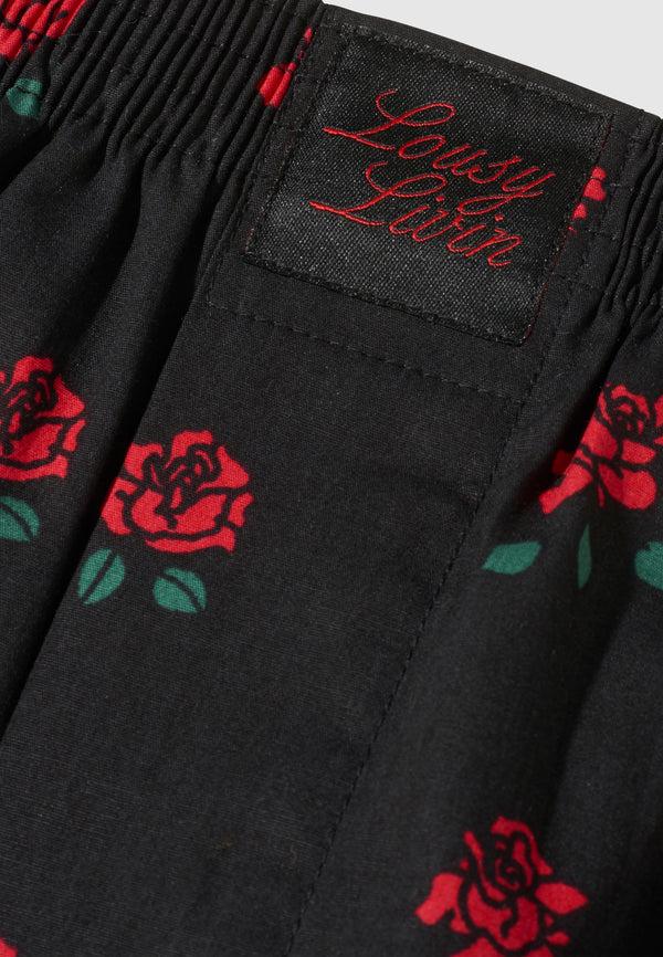 Lousy Livin Underwear BOXERSHORTS ROSES Black