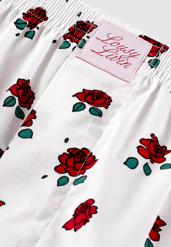 Lousy Livin Underwear BOXERSHORTS ROSES White