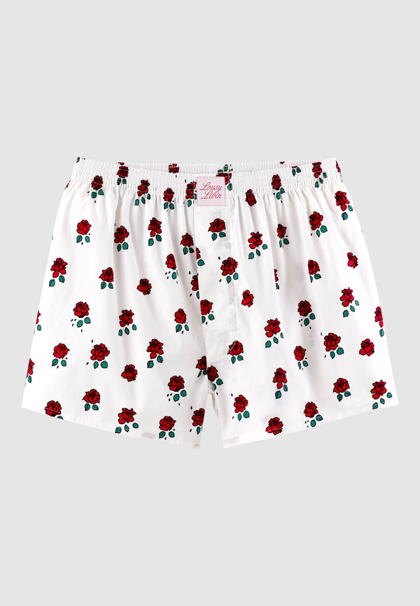 lousy livin underwear BOXERSHORTS ROSES White