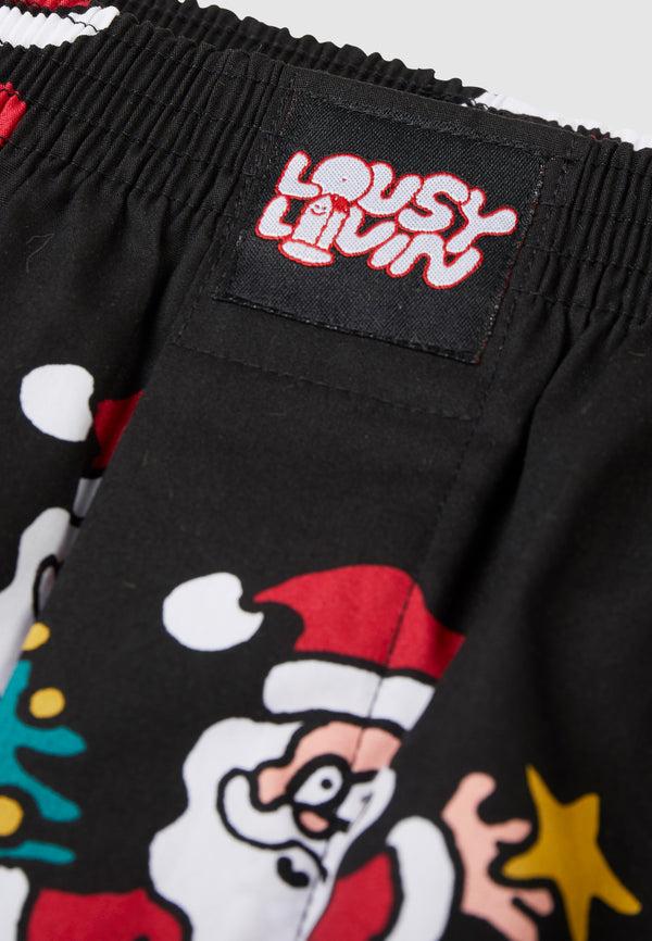 Lousy Livin Underwear BOXERSHORTS SANTA Black