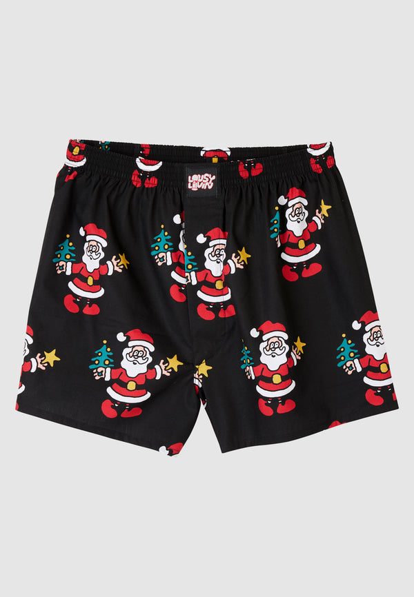 lousy livin underwear BOXERSHORTS SANTA Black