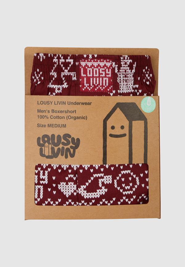 Lousy Livin Underwear BOXERSHORTS SCANDI Burgundy