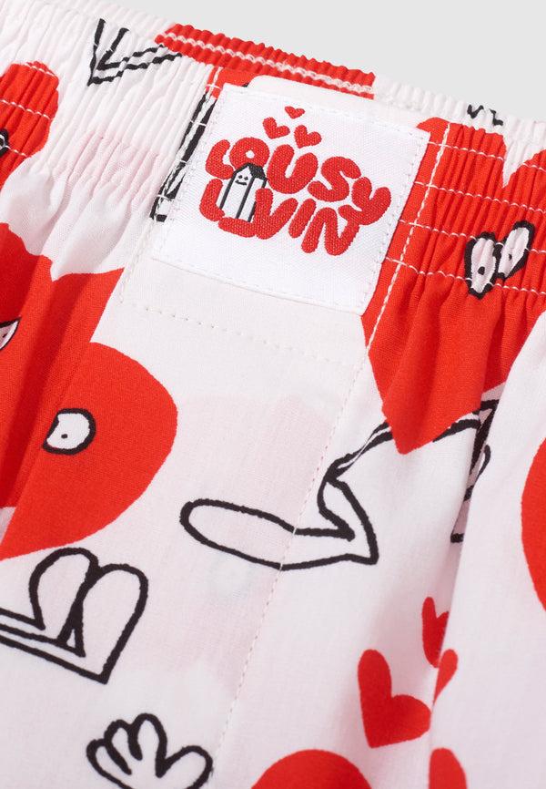 Lousy Livin Underwear BOXERSHORTS VALENTINES White