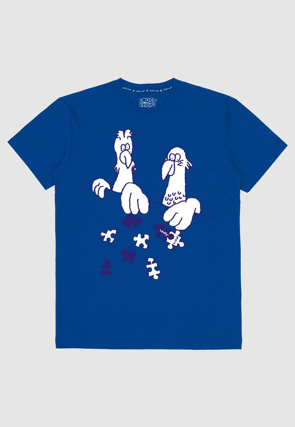 lousy livin underwear Boxy Tee "Puzzle" Palazzo Blue