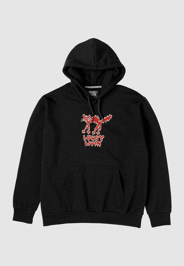 lousy livin underwear Hooded Cat Black