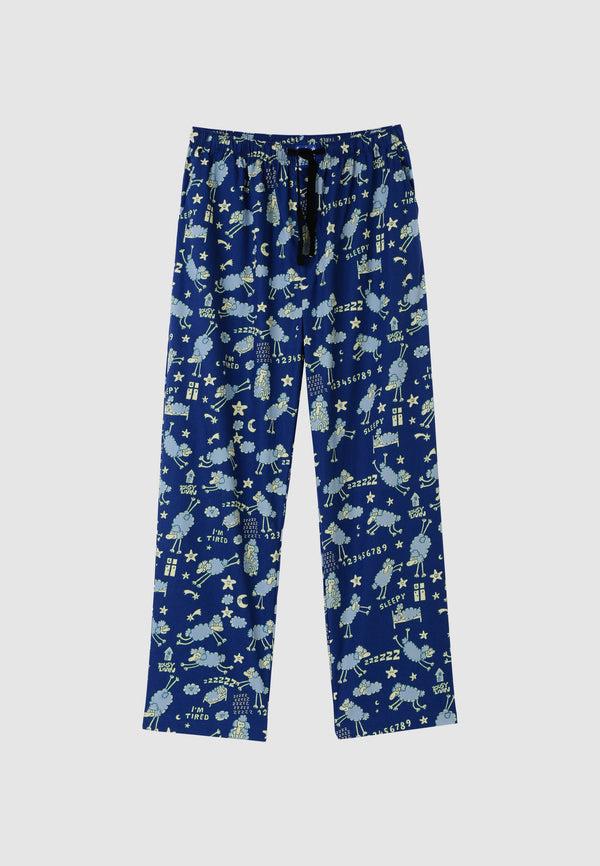 lousy livin underwear Pants "Sheep" True Blue