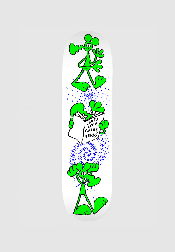 lousy livin underwear Skateboard Deck "G. News" White