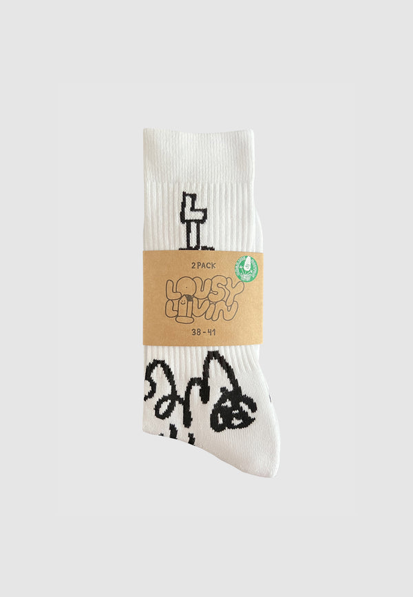 Lousy Livin Underwear Socks "Lou 2Pack" Black/White