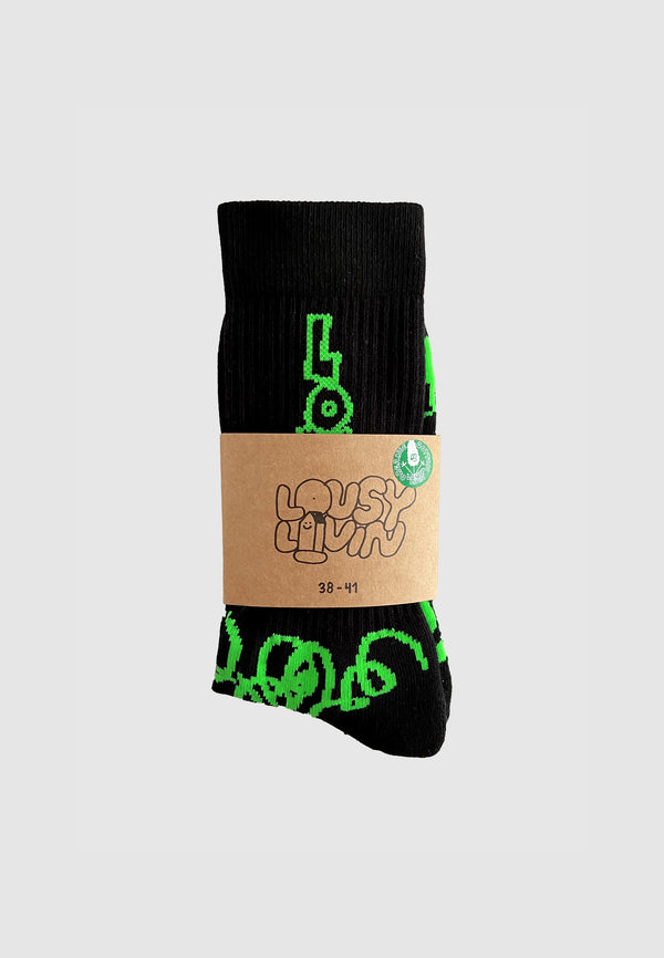 Lousy Livin Underwear Socks "Lou" Black/Green