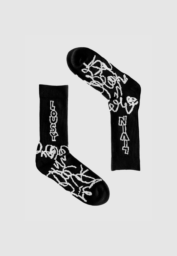 lousy livin underwear Socks "Lou" Black
