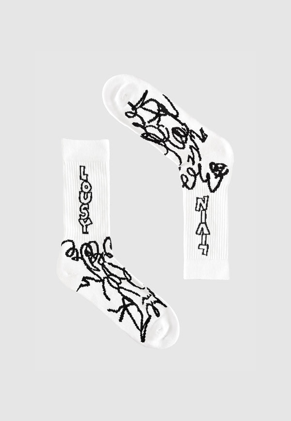 lousy livin underwear Socks "Lou" White