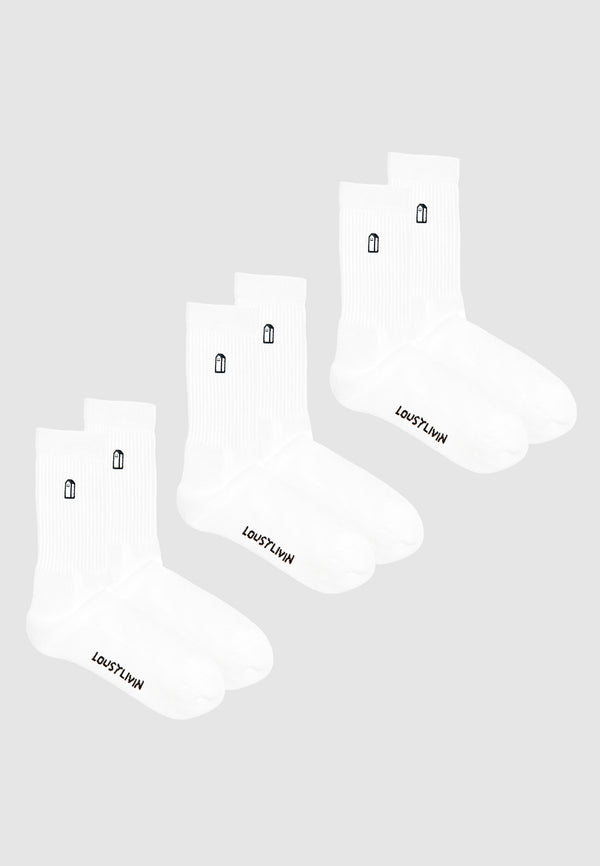 lousy livin underwear Street Court Socks 3er pack White