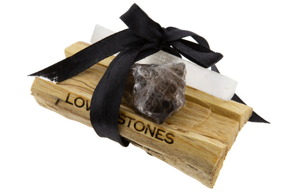 love & stones BALANCE ENERGY CRYSTAL BUNDLE - A RAW SMOKED CRYSTAL QUARTZ SELENITE & PALO SANTO Lifestyle