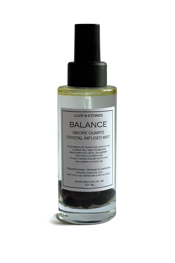 love & stones BALANCE - SMOKED QUARTZ CRYSTAL INFUSED SCENTED MIST LIFE STYLE