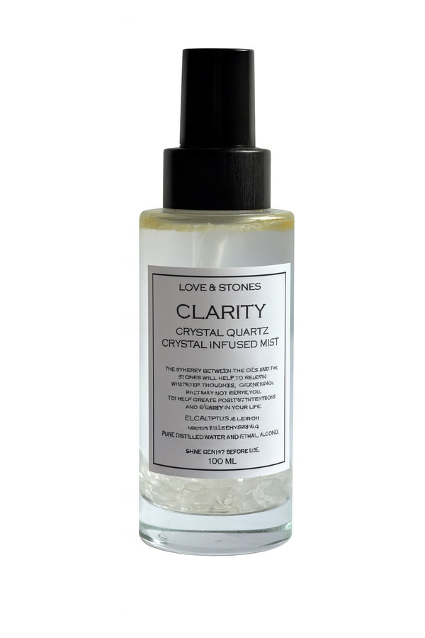 love & stones CLARITY - CRYSTAL QUARTZ CRYSTAL INFUSED SCENTED MIST home fragrance