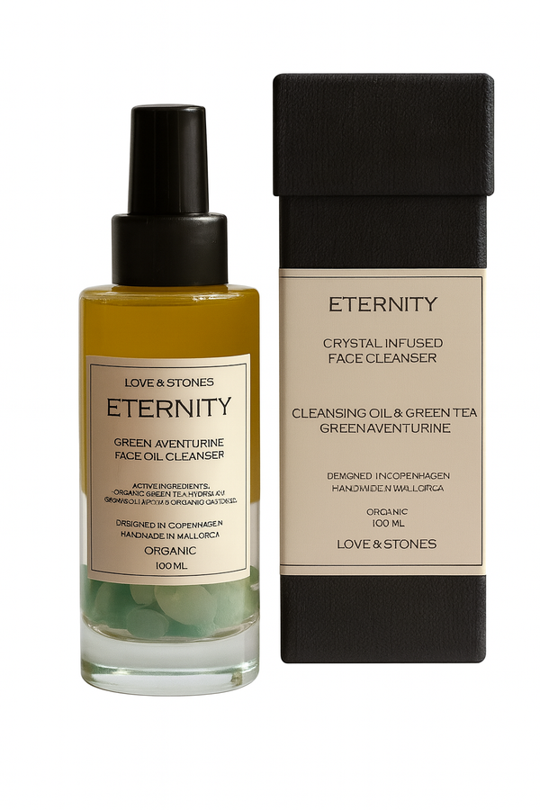 Love & Stones ETERNITY GREEN AVENTURINE INFUSED ORGANIC GREEN TEA FACE OIL CLEANSER Skin Care