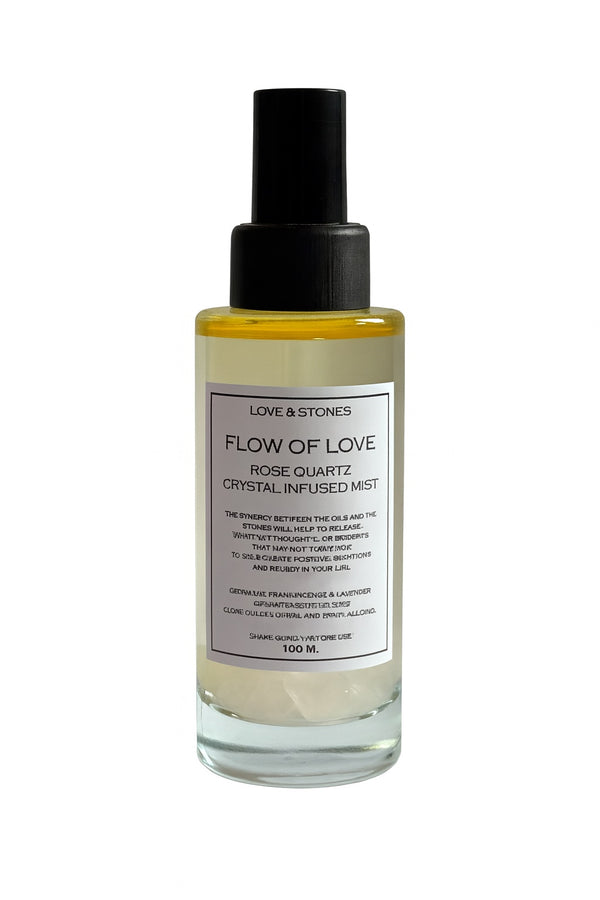 love & stones FLOW OF LOVE - ROSE QUARTZ INFUSED SCENTED MIST home fragrance