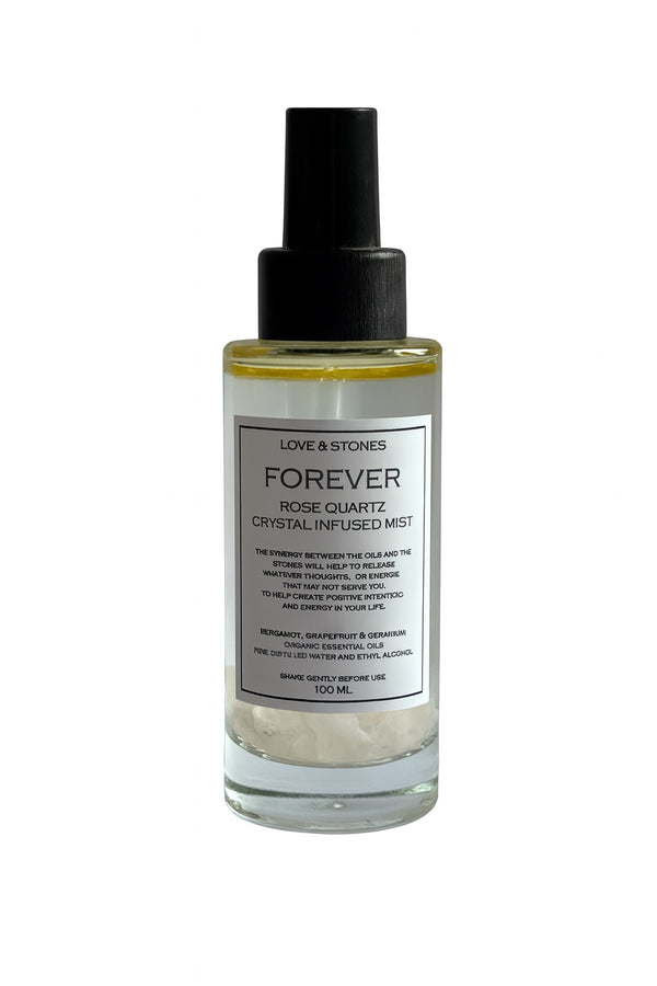 love & stones FOREVER - ROSE QUARTZ CRYSTAL INFUSED SCENTED MIST LIFESTYLE