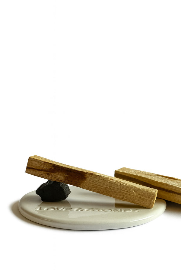 love & stones LIFE BY HAND BLACK TOURMALINE PALO SANTO BURNER SET home fragrance