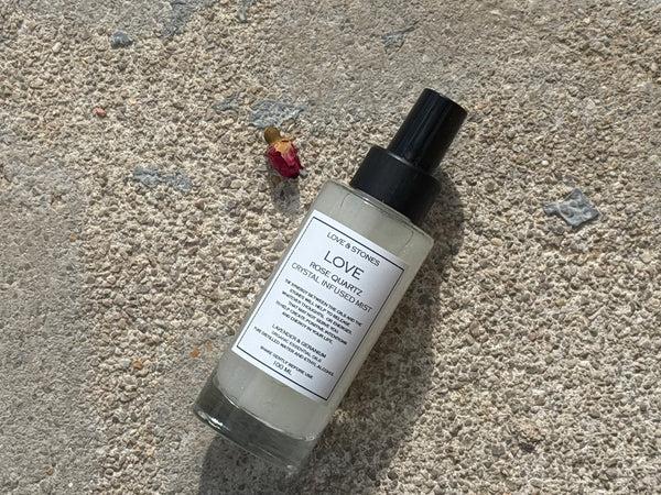 Love & Stones LOVE - ROSE QUARTZ CRYSTAL INFUSED SCENTED MIST Home Fragrance