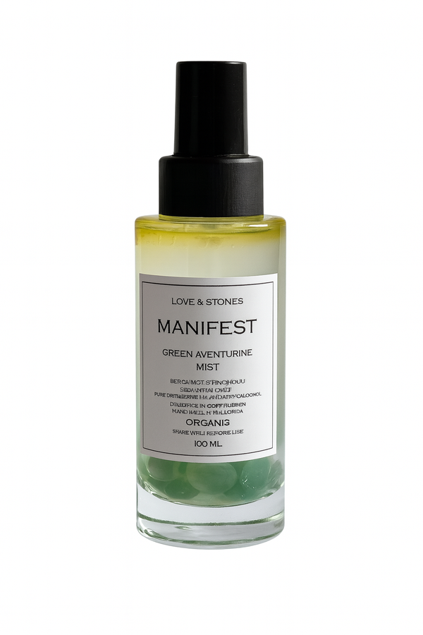 love & stones MANIFEST - GREEN AVENTURINE CRYSTAL STONE INFUSED MIST LIFE STYLE