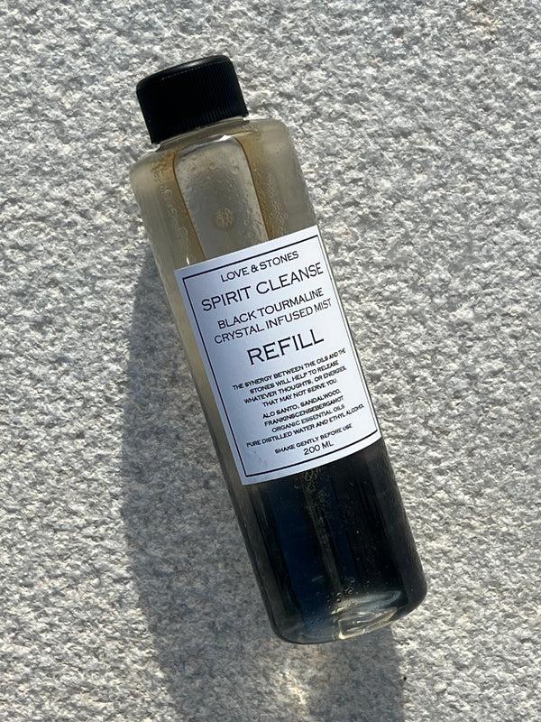 love & stones MIST REFILL SPIRIT CLEANSE - BLACK TOURMALINE CRYSTAL INFUSED MIST home fragrance