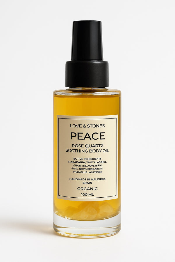 love & stones PEACE - ROSE QUARTZ CRYSTAL INFUSED ORGANIC BODY OIL Skin Care