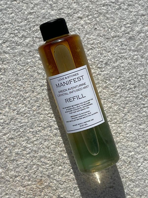 love & stones REFIL MIST MANIFEST - GREEN AVENTURINE INFUSED MIST home fragrance