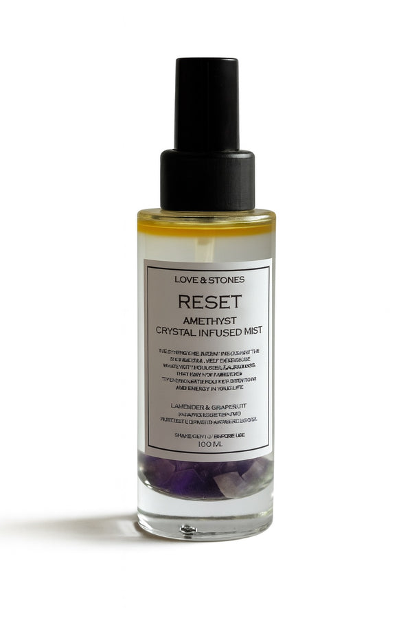 love & stones RESET - AMETHYST CRYSTAL INFUSED SCENTED MIST LIFESTYLE