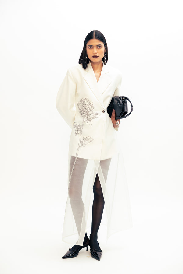 love birds Barbara Mini Dress - Ivory