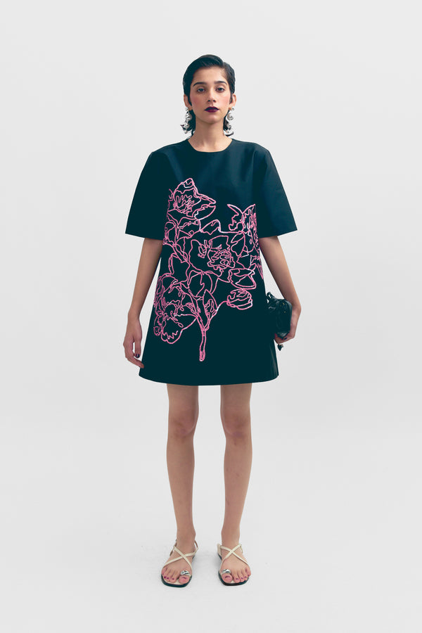 love birds Budapest Sequins Dress - Black