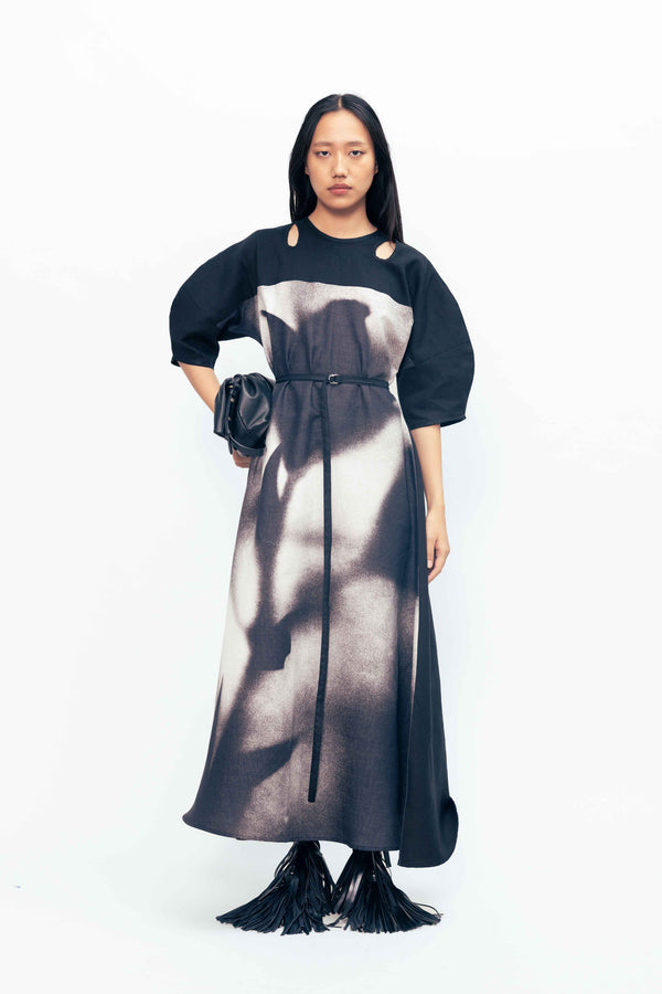 love birds Caph Linen Dress