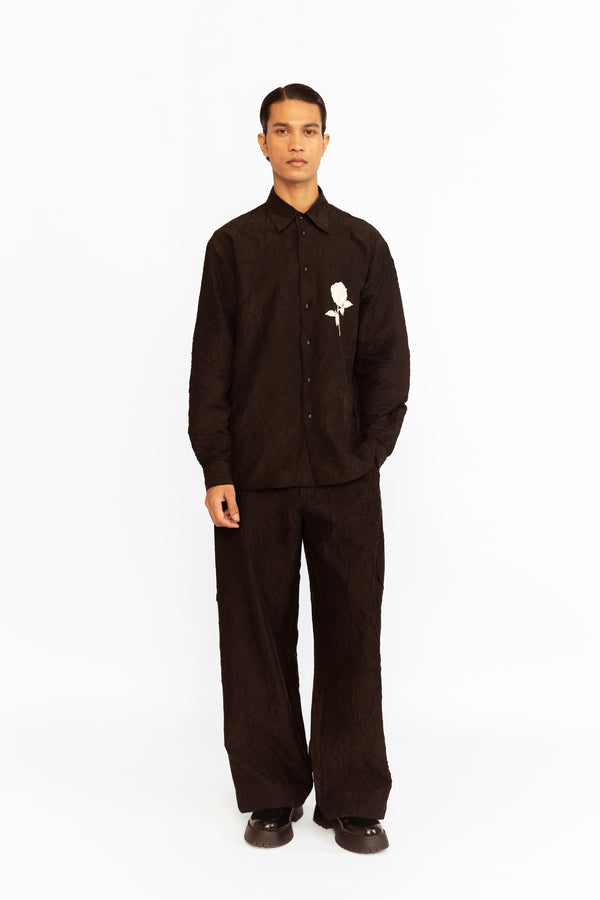 love birds Cedric Applique Shirt - Black