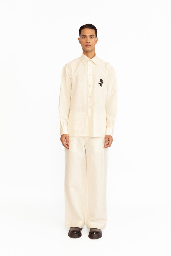 love birds Cedric Applique Shirt - Ivory