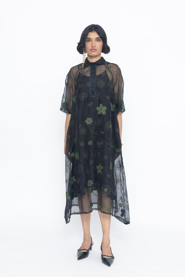 love birds Chess Embroidered Dress