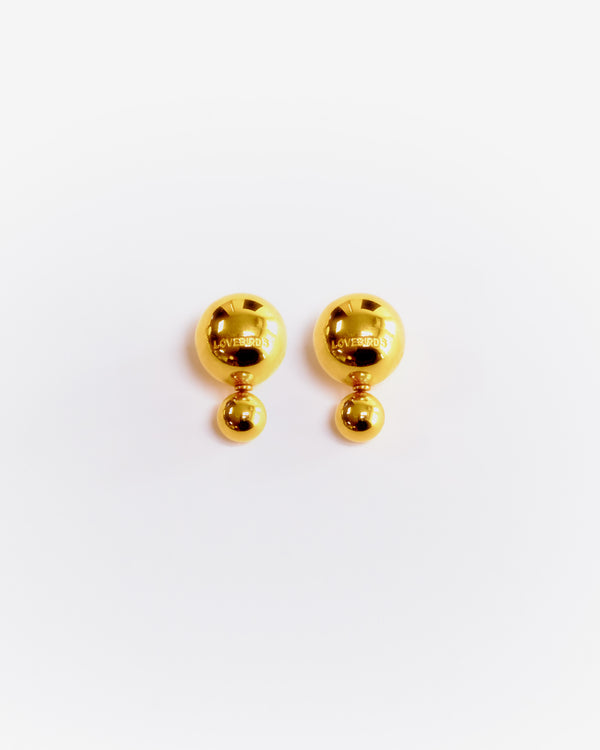 love birds Circle of Life Earrings - Gold
