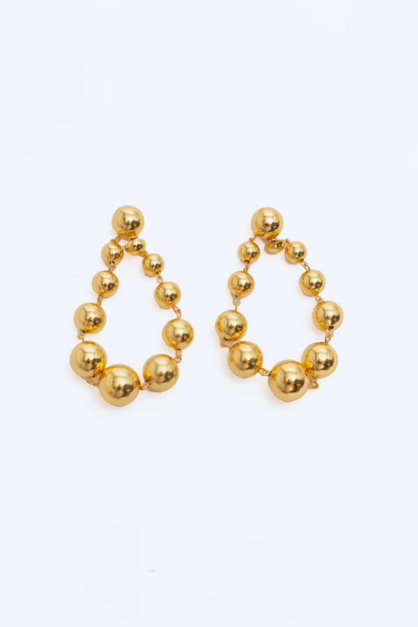 love birds Circular String Earrings - Gold