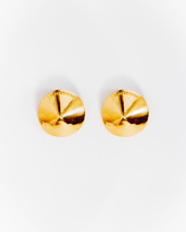 love birds Concave Earrings Large - Gold