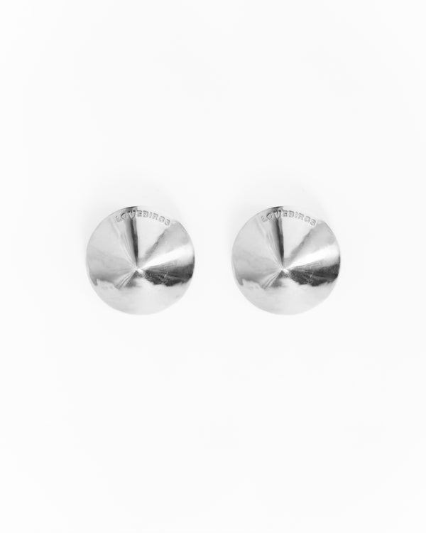 love birds Concave Earrings Large - Silver