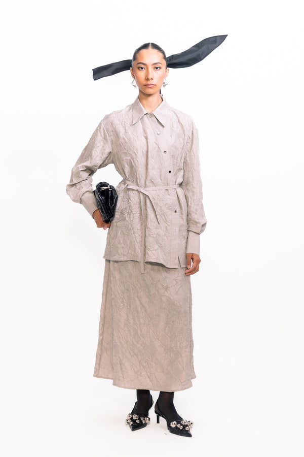 love birds Dahlia Silk Shirt - Silver