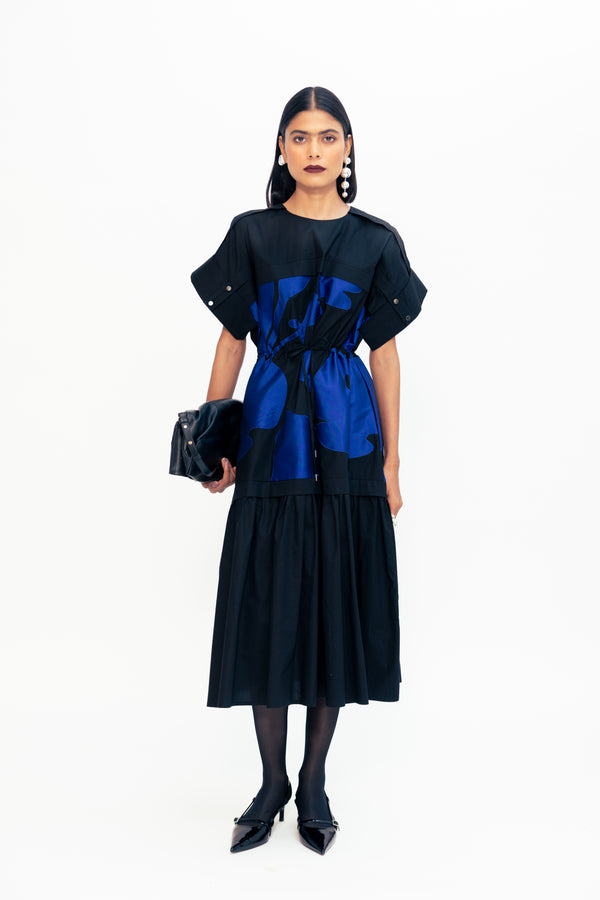 love birds Echo Applique Dress - Black