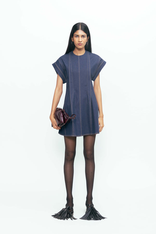 love birds Focal Denim Dress