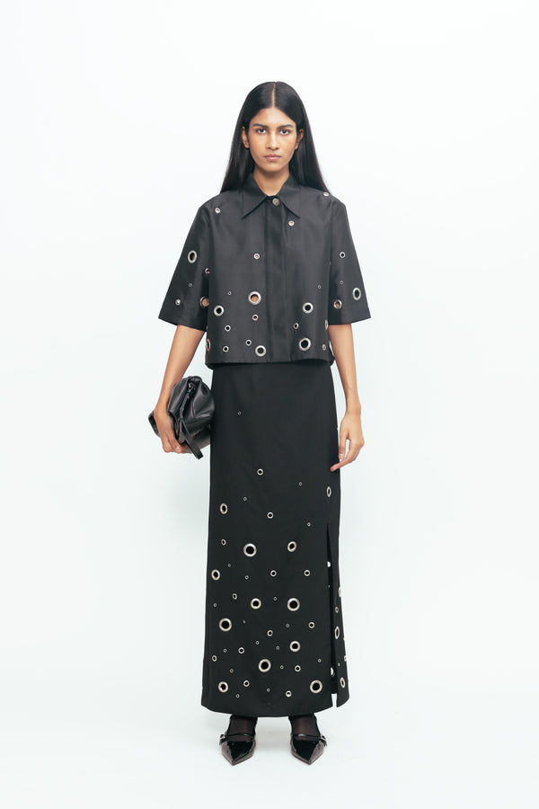 love birds Guilia Rivetted Set- Black