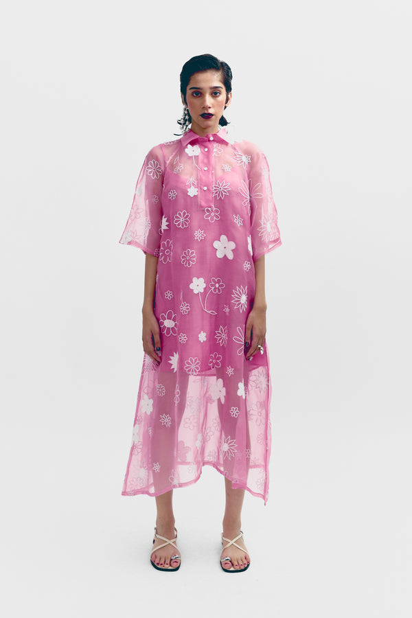 love birds Mono Daisy Dress - Pink