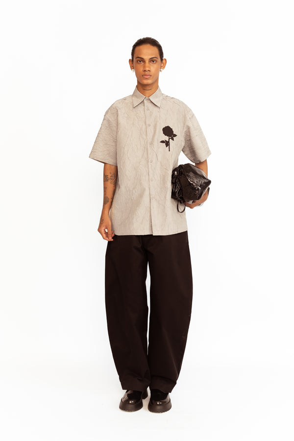 love birds Oleander Applique Shirt - Silver