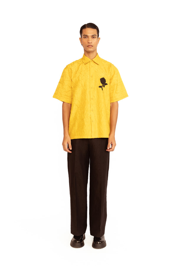love birds Oleander Applique Shirt - Yellow
