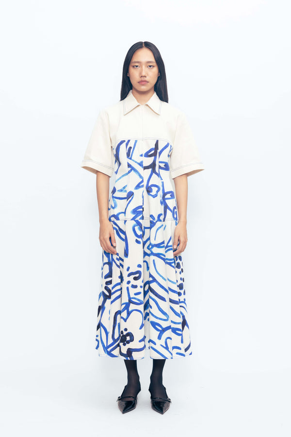 love birds Osaka Dress - Ivory