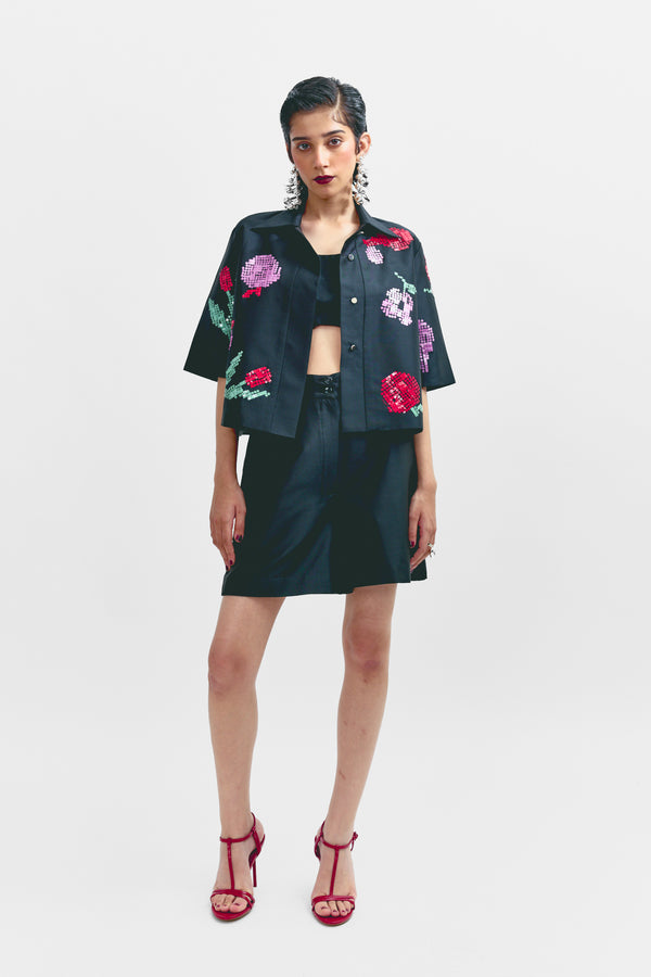 love birds Pluvial Shorts - Black