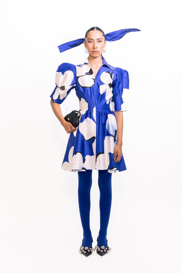 love birds Realm Dress - Cerulean blue